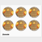 Rozen bloemen Productlabels Natuurlijke houten gra Ronde Sticker (Vel)
