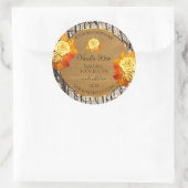 Rozen bloemen Productlabels Natuurlijke houten gra Ronde Sticker (Tas)