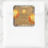 Rozen bloemen Productlabels Natuurlijke houten gra Vierkante Sticker (Tas)