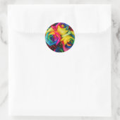 rozen bloemen regenboog schattige  kunstkleuren  ronde sticker (Tas)