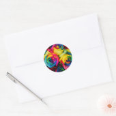 rozen bloemen regenboog schattige  kunstkleuren  ronde sticker (Envelop)