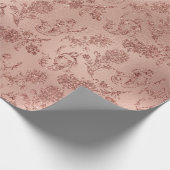 Rozen Bloemen Roos Goud Roze Prinses Glitter Cadeaupapier (Hoek)