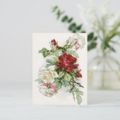 Rozen bloemen  roos Victoriaans Briefkaart (Staand voorkant)