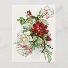 Rozen bloemen roos Victoriaans Briefkaart