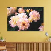 Rozen bloemen, roze gele rozen canvas afdruk (Insitu (Woonkamer))