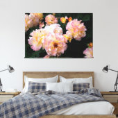 Rozen bloemen, roze gele rozen canvas afdruk (Insitu (Slaapkamer))