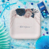 rozen bloemen roze papieren bordje (Feest)