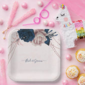 rozen bloemen roze papieren bordje (Feest)