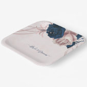 rozen bloemen roze papieren bordje (Gebogen)