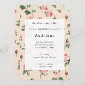  Rozen Bloemen Roze Perzik Cream Verjaardag Kaart (Voorkant / Achterkant)