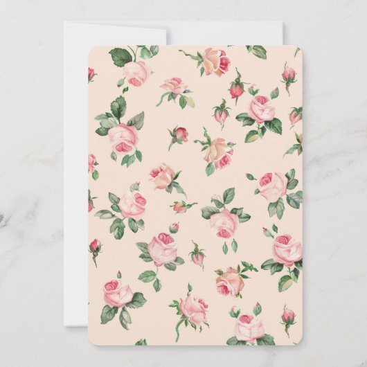  Rozen Bloemen Roze Perzik Cream Verjaardag Kaart (Achterkant)