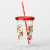 Rozen Bloemen Roze Rode Natuur Cup Kleuren Acryl Drinkbeker (Links)