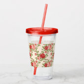 Rozen Bloemen Roze Rode Natuur Cup Kleuren Acryl Drinkbeker (Achterkant)