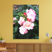 Rozen bloemen, roze rode witte rozen canvas afdruk (Insitu (Woonkamer))