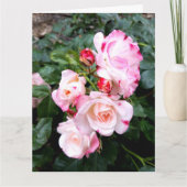 Rozen bloemen, roze rode witte rozen kaart (Voorkant)