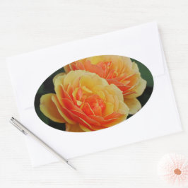 Rozen bloemen/Sinaasappels/envelopsluitingen Ovale Sticker