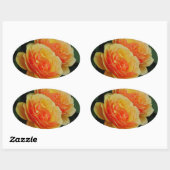 Rozen bloemen/Sinaasappels/envelopsluitingen Ovale Sticker (Vel)