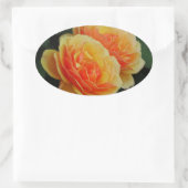 Rozen bloemen/Sinaasappels/envelopsluitingen Ovale Sticker (Tas)