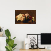 Rozen bloemen stilleven schilderen poster (Thuiskantoor)