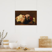 Rozen bloemen stilleven schilderen poster (Keuken)