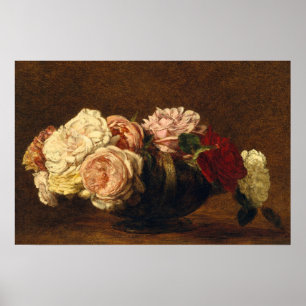 Rozen bloemen stilleven schilderen poster