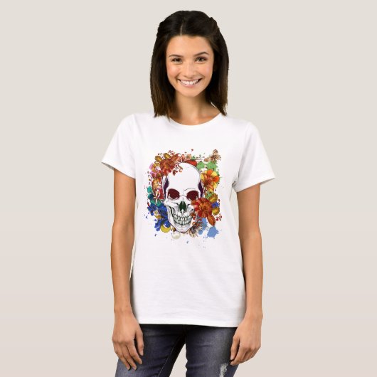 Rozen bloemen t-shirt (Voorkant volledig)
