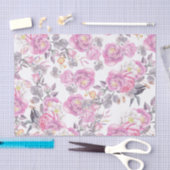 Rozen bloemen van het donkergrijze elegant land tissuepapier (Craft)