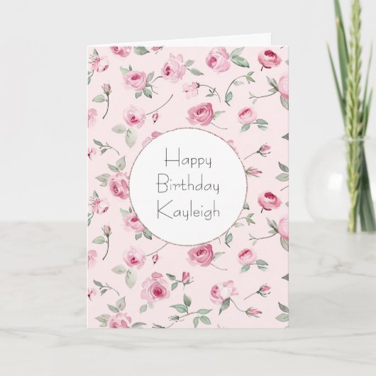  Rozen Bloemen Verjaardag Kaart (Voorkant)