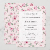 Rozen Bloemen Verjaardag Kaart (Voorkant / Achterkant)