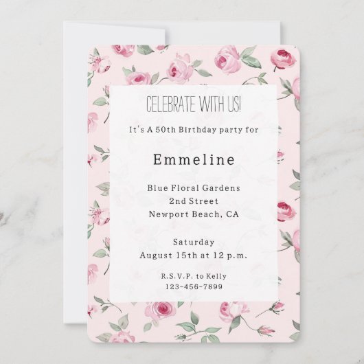  Rozen Bloemen Verjaardag Kaart (Voorkant)