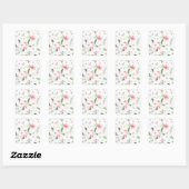 Rozen bloemen vierkante sticker (Vel)