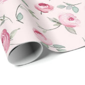  Rozen Bloemen Vrijgezellenfeest Cadeaupapier (Rol Hoek)