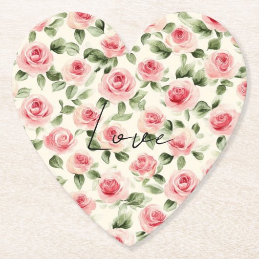  Rozen Bloemen Vrijgezellenfeest Kartonnen Onderzetters (Voorkant)