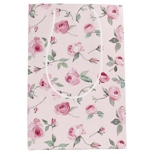  Rozen Bloemen Vrijgezellenfeest Medium Cadeauzakje (Voorkant)