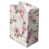 Rozen Bloemen Vrijgezellenfeest Medium Cadeauzakje (Voorkant Gekanteld)