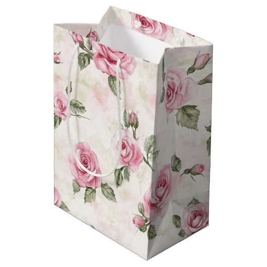  Rozen Bloemen Vrijgezellenfeest Medium Cadeauzakje (Achterkant Gekanteld)