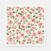  Rozen Bloemen Vrijgezellenfeest Servet (Voorkant)