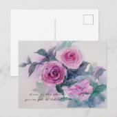  Rozen Bloemen Waterverf Art Briefkaart (Voorkant / Achterkant)