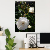 Rozen bloemen, witte rozen poster (Thuiskantoor)