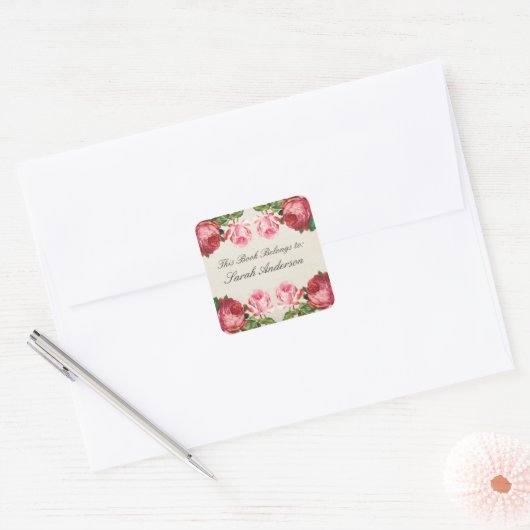  Rozen Bloemenboek bord Stickers (Envelop)