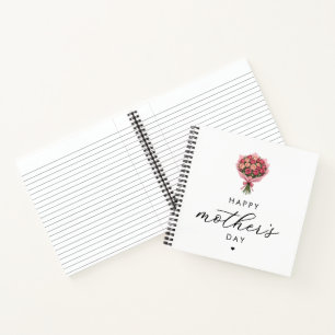 Rozen Bloemenboeket Happy Moederdag Elegant Notitieboek