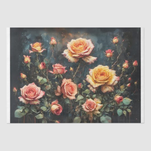 Rozen - Bloemenelegantie - decoupage - Tissue Pap Tissuepapier (Voorkant)