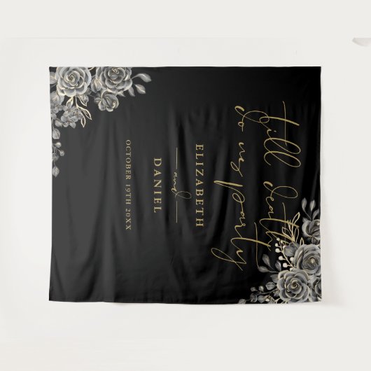 Rozen Bloemenfeest Gotische bruiloft Foto Prop Wandkleed (Voorkant (horizontaal))