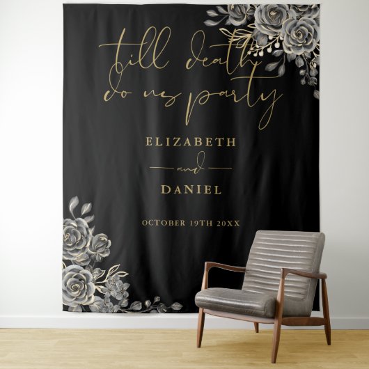 Rozen Bloemenfeest Gotische bruiloft Foto Prop Wandkleed (In situ)