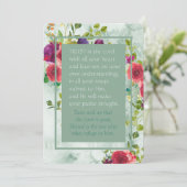 Rozen Bloemengrens Inspirerend Schrift Kaart (Staand voorkant)