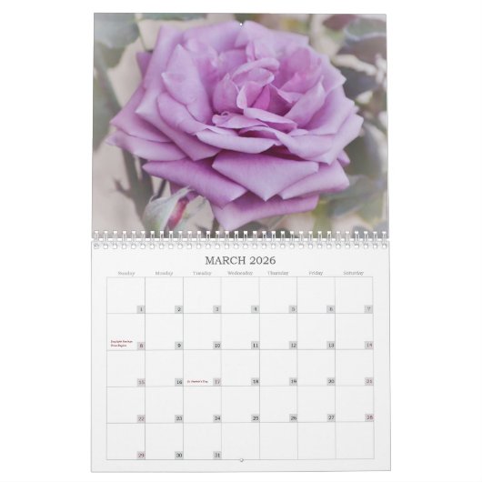  Rozen Bloemenkalender Kalender (Mar 2026)
