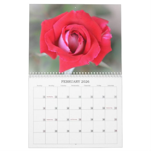  Rozen Bloemenkalender Kalender (Feb 2026)