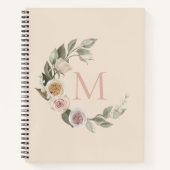 Rozen Bloemenkrans Initialen Recept Notitieboek (Voorkant)