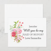 Rozen bloemenmix | bruidsmeisje uitnodiging briefkaart (Voorkant / Achterkant)