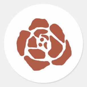 Rozen bloemenmotief blokdruk Stickers